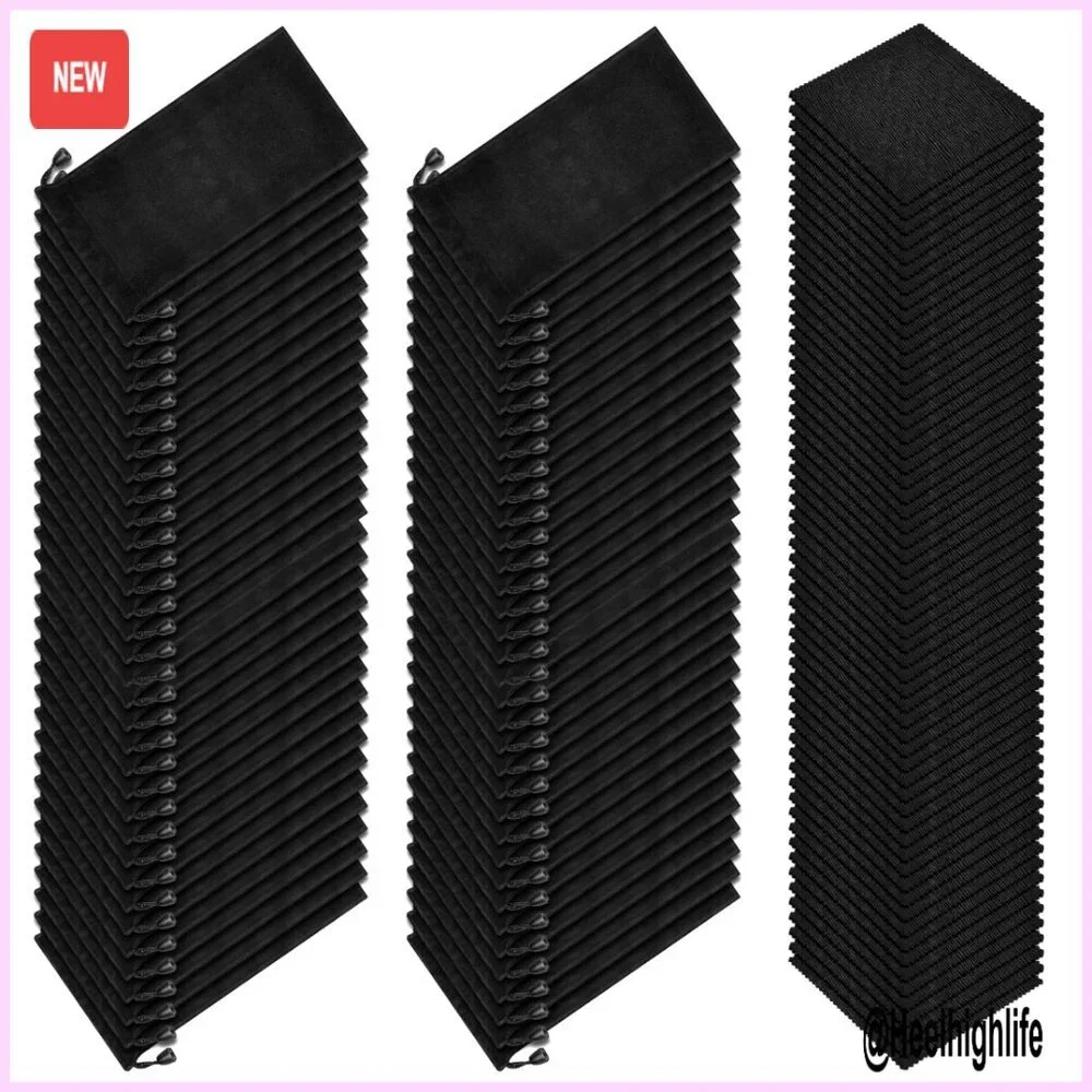 200 Pcs Microfiber Glasses Cases & Cleaning Cloths Bulk Set